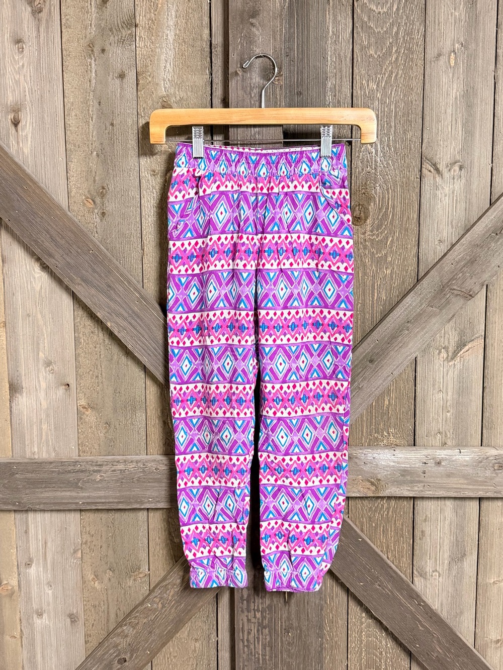 1989 Place Girls Pink Purple & Teal Aztec Jogger Pants